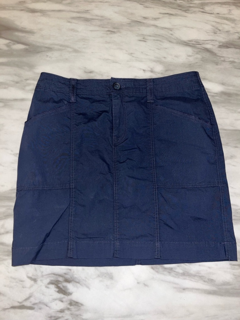 Chico's Navy Mini Skirt with Utility Seams